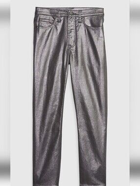 Gap coated metallic “liquid”/foil jeans 30 10s High Rise Metallic Vintage Slim